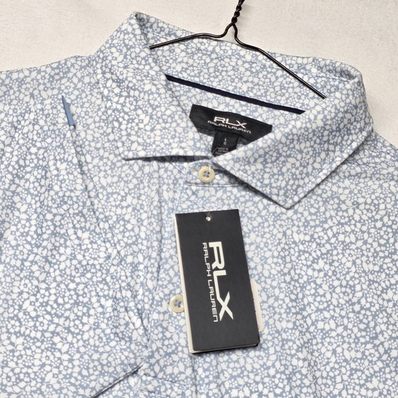 RLX Ralph Lauren Other - RLX Ralph Lauren Polo Shirt Men's L Blue Petal Floral Golf Concept 1 NWT
